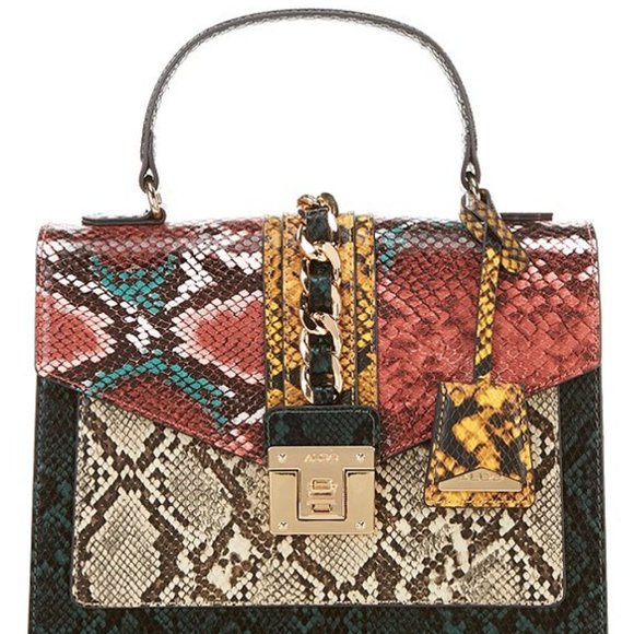 Aldo Handbags - ALDO Glenda Multi-Color Snake Satchel Bag